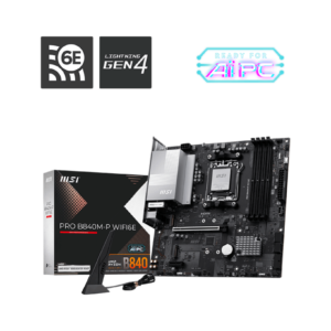 msi pro b840m p wi fi 6e amd am5 matx gaming motherboard